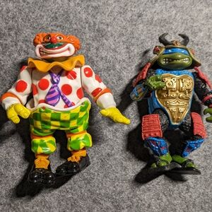 Tmnt figures clowning Mike and samurai Leo vintage